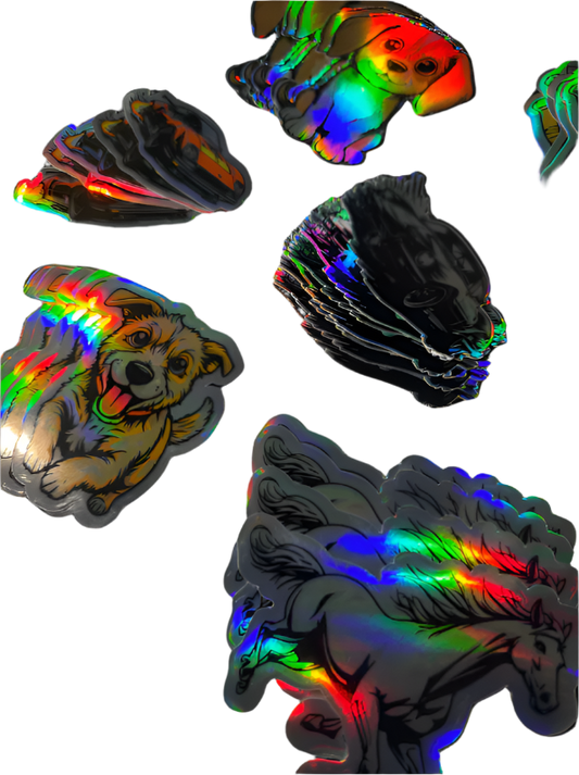 Custom Holographic Stickers – Premium Iridescent Vinyl - Omega Stickers